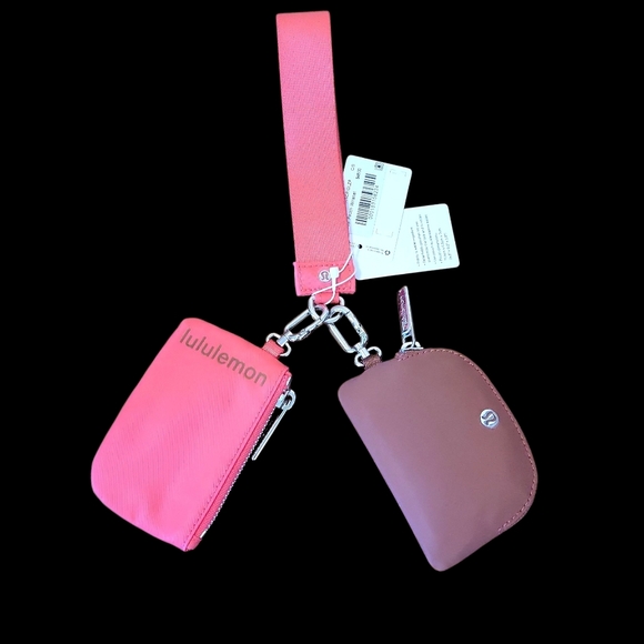 Lululemon Dual Pouch Wristlet Pink/Brown NWT